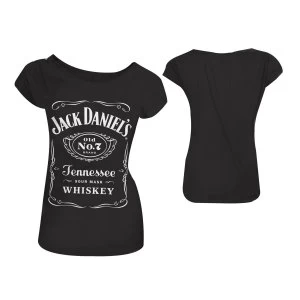 Image of Jack Daniels Classic Old No. 7 Brand Logo Womens Skinny Medium Black T-Shirt