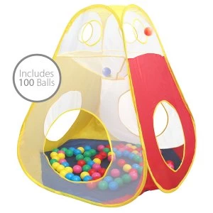 Image of Charles Bentley Ball House Pop Up Play Tent Includes 100 Plastic Balls