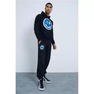 Image of I Saw It First Black - Chemicalx Smile-07 - Print Joggers - Black