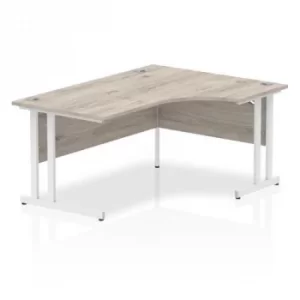 Image of Impulse 1600 Right Hand White Crescent Cantilever Leg Desk Grey Oak