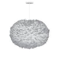 Image of Grey Feather Ceiling Lamp Shade