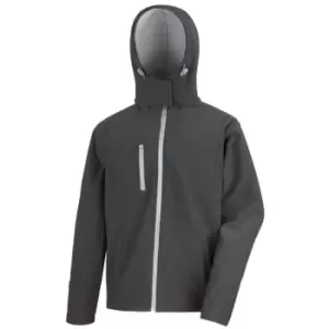 Image of Result Core Mens Lite Hooded Softshell Jacket (S) (Black/Grey)