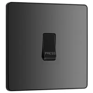 Image of BG Evolve Black Chrome 10A Single Press Switch