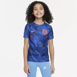 Image of Nike England Pre Match T-Shirt Juniors - Blue