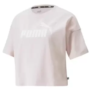 Image of Puma Logo Crop T Shirt - Pink
