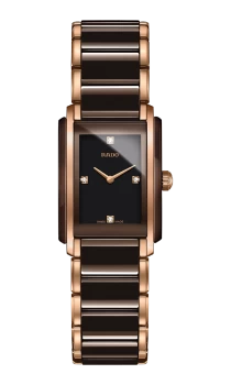 Image of Rado Integral Diamonds Womens watch - Water-resistant 5 bar (50 m), High-tech ceramic, brown