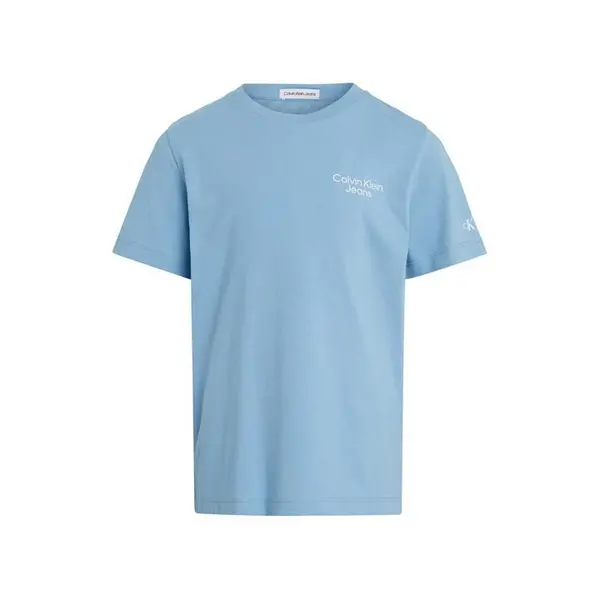 Image of Calvin Klein Jeans Stack Logo T-Shirt Juniors - Blue One Size