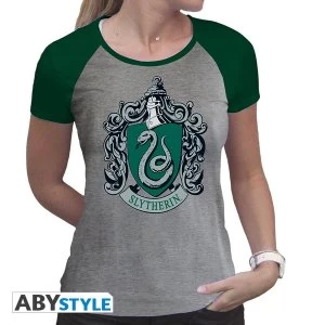 Image of Harry Potter - Slytherin Women'S X-Small T-Shirt - Grey/Green