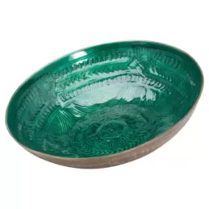 Image of Hill Interiors Aztec Collection Brass Embossed Ceramic Large Bowl