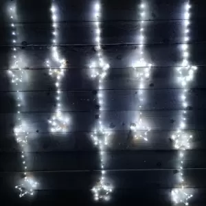 Image of 312 LED 1.3m x 1.2m Premier Static Star LED Curtain Christmas Lights Decoration in White