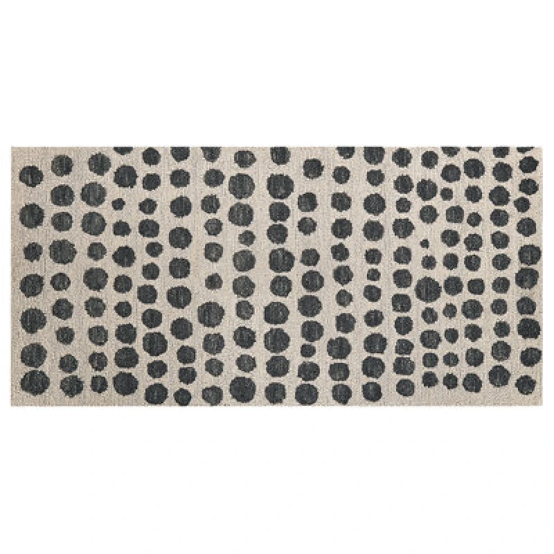 Image of Beliani Rug Havran Black/ White 80 X 150 Cm Wool
