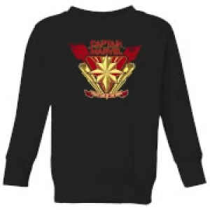 Image of Captain Marvel Protector Of The Skies Kids Sweatshirt - Black - 7-8 Years
