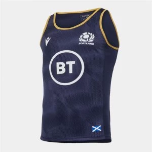 Image of Macron Scotland Gym Singlet Mens - Navy/Gold