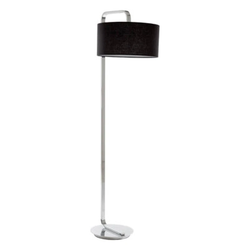Image of Premier Housewares Interiors by Premier Leyna Chrome Base Floor Lamp Black