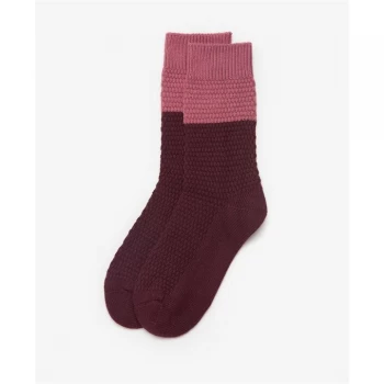 Image of Barbour Colour Block Texture Sock - Burgundy BU19