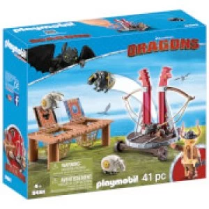 Image of Playmobil DreamWorks Dragons Gobber the Belch with Sheep Sling (9461)