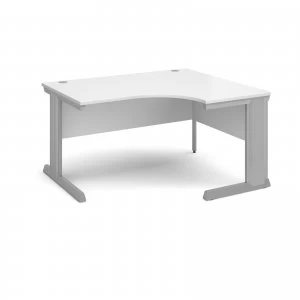 Image of Vivo Right Hand Ergonomic Desk 1400mm - Silver Frame White Top