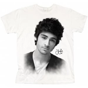 Image of One Direction Zayn Solo B&W Ladies White T Shirt: Large