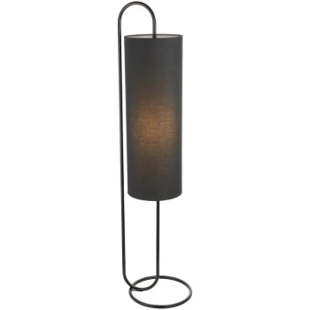 Image of Merano Arenzano Floor Lamp Matt Black & Black Fabric