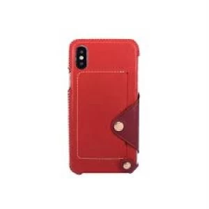 Image of OBX Leather Pocket Case for iPhone X 77-58629 - Red/Raisin