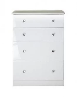 Image of Swift Lumiere Ready Assembled High Gloss 4 Drawer Deep Chest With Lights