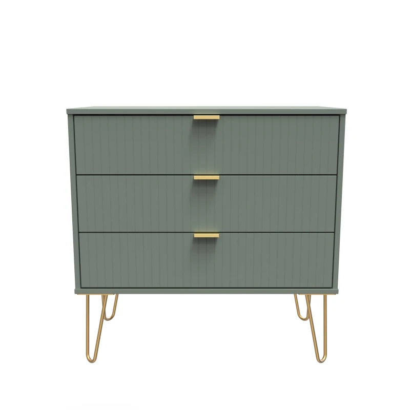 Image of Welcome Furniture Ready Assembled Linear 3 Drawer Chest In Reed Green LIF010RGRG