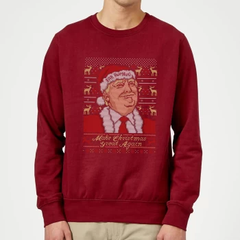 Image of Make Christmas Great Again Christmas Sweatshirt - Burgundy - M
