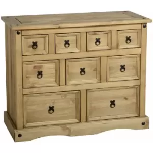 Image of Seconique - Corona Mexican Solid Waxed Pine 9 Drawer 4+3+2 Merchant Chest