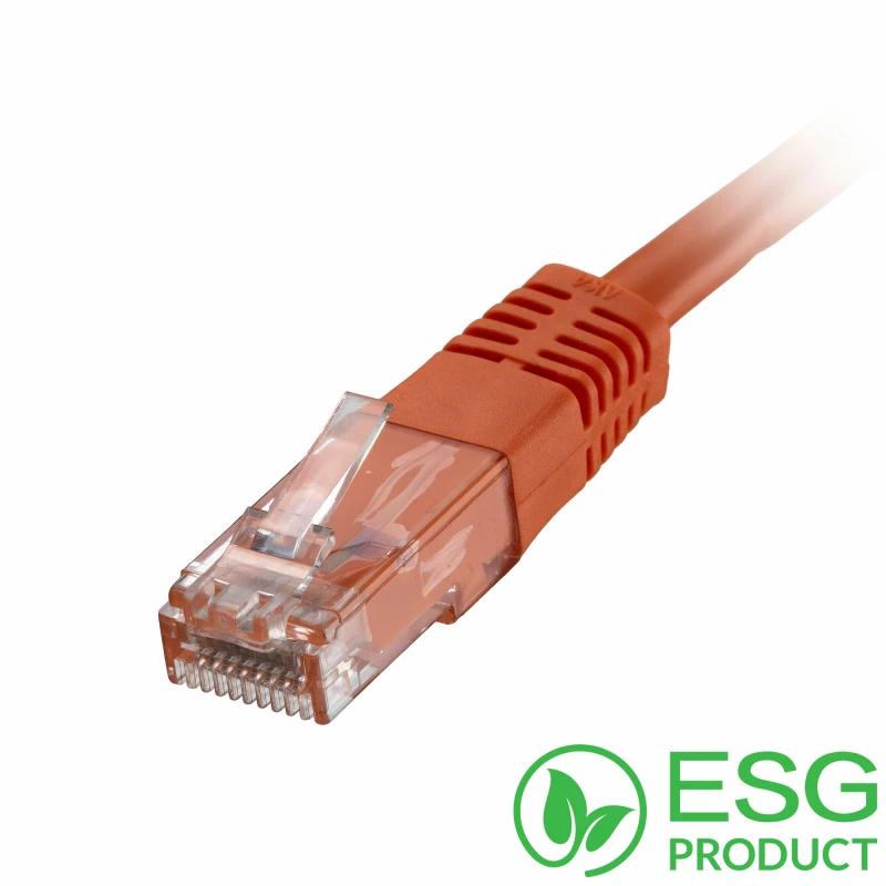 Image of Cablenet Cablenet 1m Cat5e RJ45 Orange U/UTP PVC 24AWG Flush Moulded Booted Patch Lead (PK 100) 67-9010B