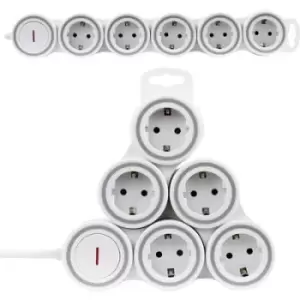 Image of REV 0015520115 Power strip (+ switch) 1 Piece White, Grey PG connector