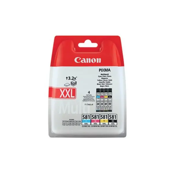 Image of Canon CLI-581XXL Inkjet Cartridge Multipack CMYK 1998C007 1998C007