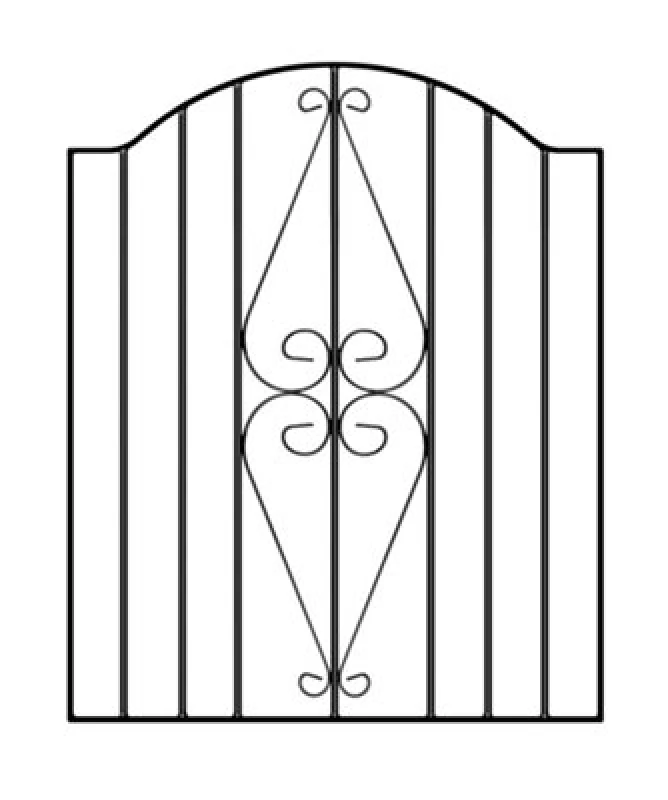 Image of Burbage Iron Craft Stira Scroll Low Bow Top Metal Garden Gate 880mm Gap X 942mm High Hesb