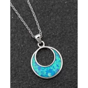 Image of Opalique Platinum Plated Cut Out Circle Necklace