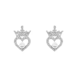 Image of Disney Princess Sterling Silver Birthstone Crown Earrings ? June E906315RJUNL