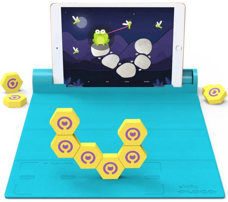 Image of PLAYSHIFU Connecto Smart Magnetic Building Tiles Kit, Blue,Yellow 8908013692682