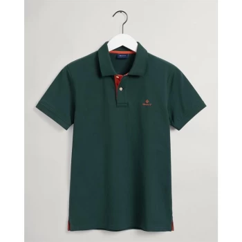 Image of Gant Contrast Rugger Polo Shirt - Tartan 374