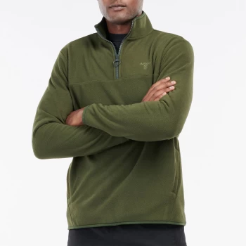 Image of Barbour 55 Degrees North Mens Lowland Half Zip Fleece - Dark Olive - S