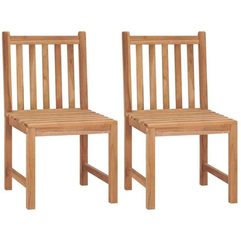 Image of MINKUROW Garden Chairs 2 pcs Solid Teak Wood vidaXL LFQ- 315611
