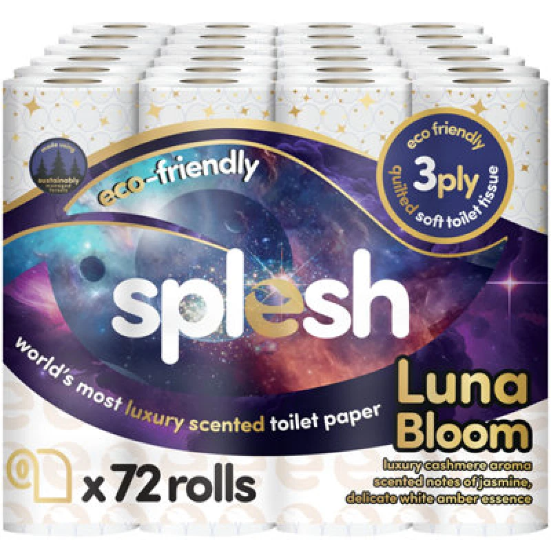 Image of Splesh Quilted Luna Bloom 3-Ply Luxury Scented Toilet Tissue Paper, 72 Rolls
