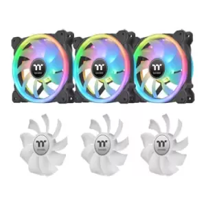 Image of Thermaltake SWAFAN 12 RGB Reversible Airflow Radiator Fan (3 Fan Pack,