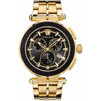 Image of Versace Black and Gold 'Greca Chrono' Luxury Watch - vepm00720 - multicoloured