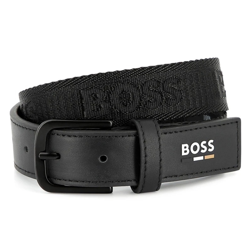 Image of Boss Kids Logo Belt Black 09B male 6 Yrs (60)