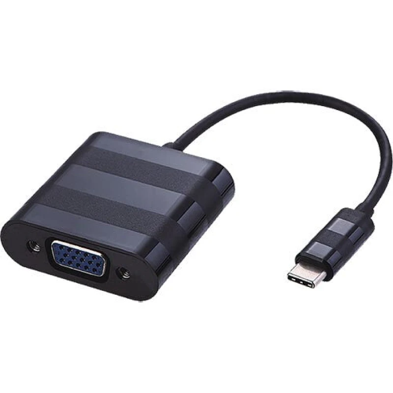 Image of Cablenet Cablenet 20cm USB 3.1c Male - VGA Female (1920x1080p@60Hz) Tailed Black Active 24-0304