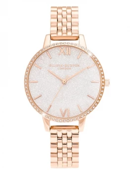 Image of Olivia Burton Sparkle Face Rose Gold Bracelet Watch
