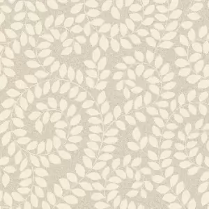 Image of Belgravia Decor Valentino Sequin Leaf Beige Textured Wallpaper