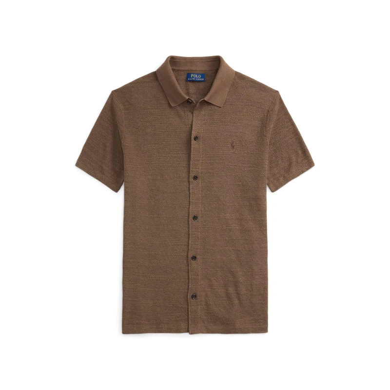 Image of Polo Ralph Lauren Mens Short-Sleeve Plain Shirt Fall Brown male M