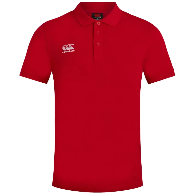 Image of Canterbury Canterbury Men Waimak Short Sleeve Pique Polo Shirt in Red Size: Small Red S Male 5057080009589