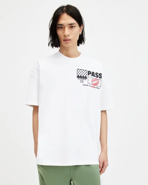 Image of AllSaints Pass Graphic Print Oversized T-Shirt