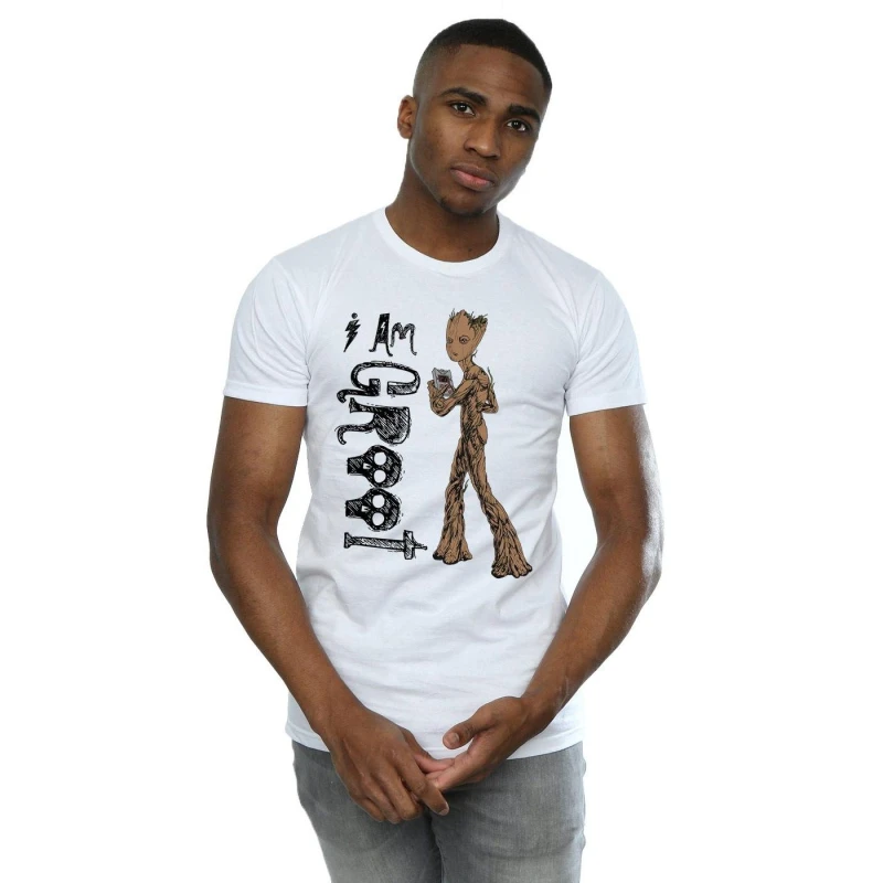 Image of Avengers Infinity War Mens I Am Teenage Groot T-Shirt in White Size: Small White Male S