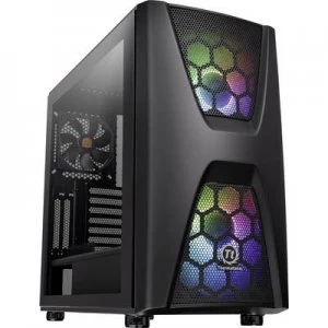 Image of Thermaltake Commander C34 TG Midi tower PC casing, Game console casing Black 2 built-in LED fans, Built-in fan, LC compatibility, Window, Dust filter,